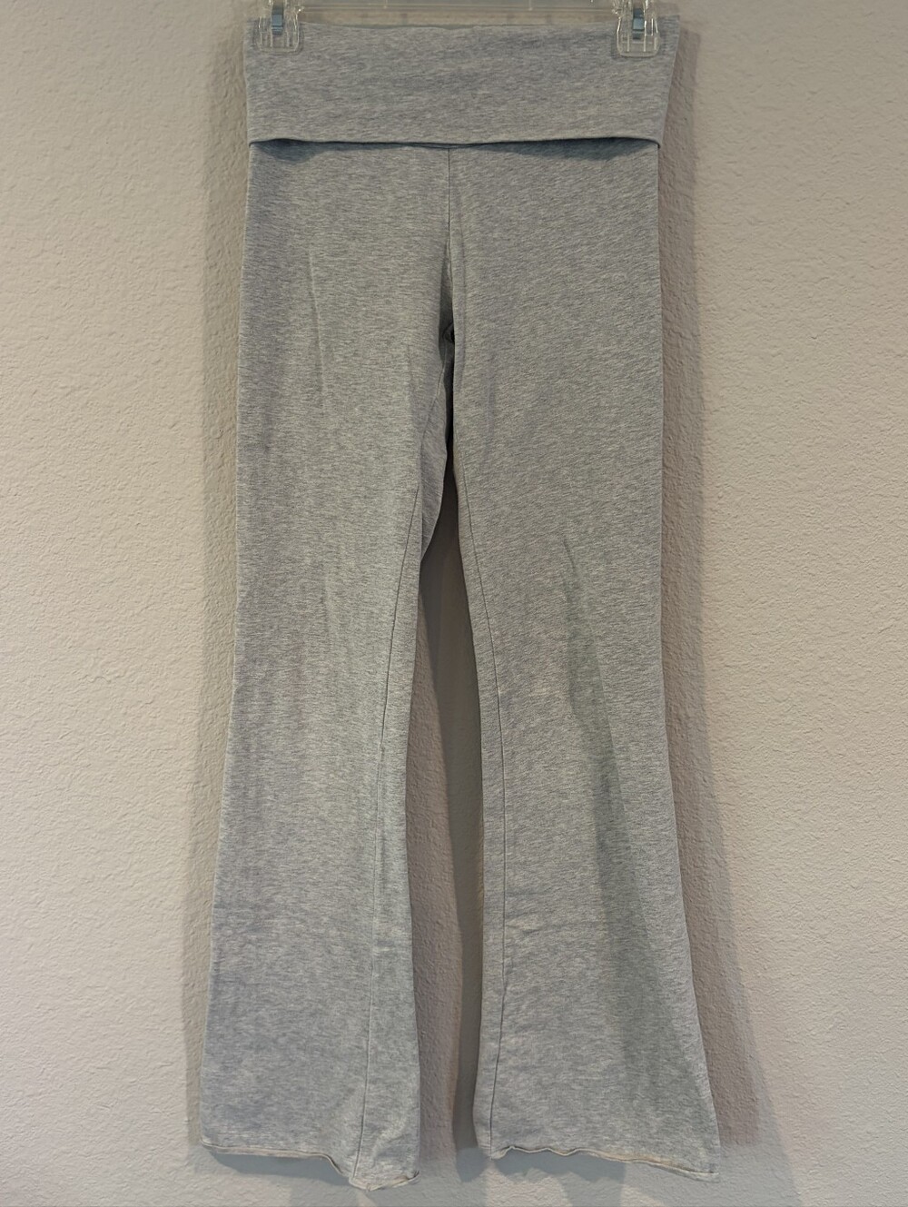SKIMS Womens Classic Casual Light Grey Cotton Foldover Bootcut Yoga Pants SZ XS